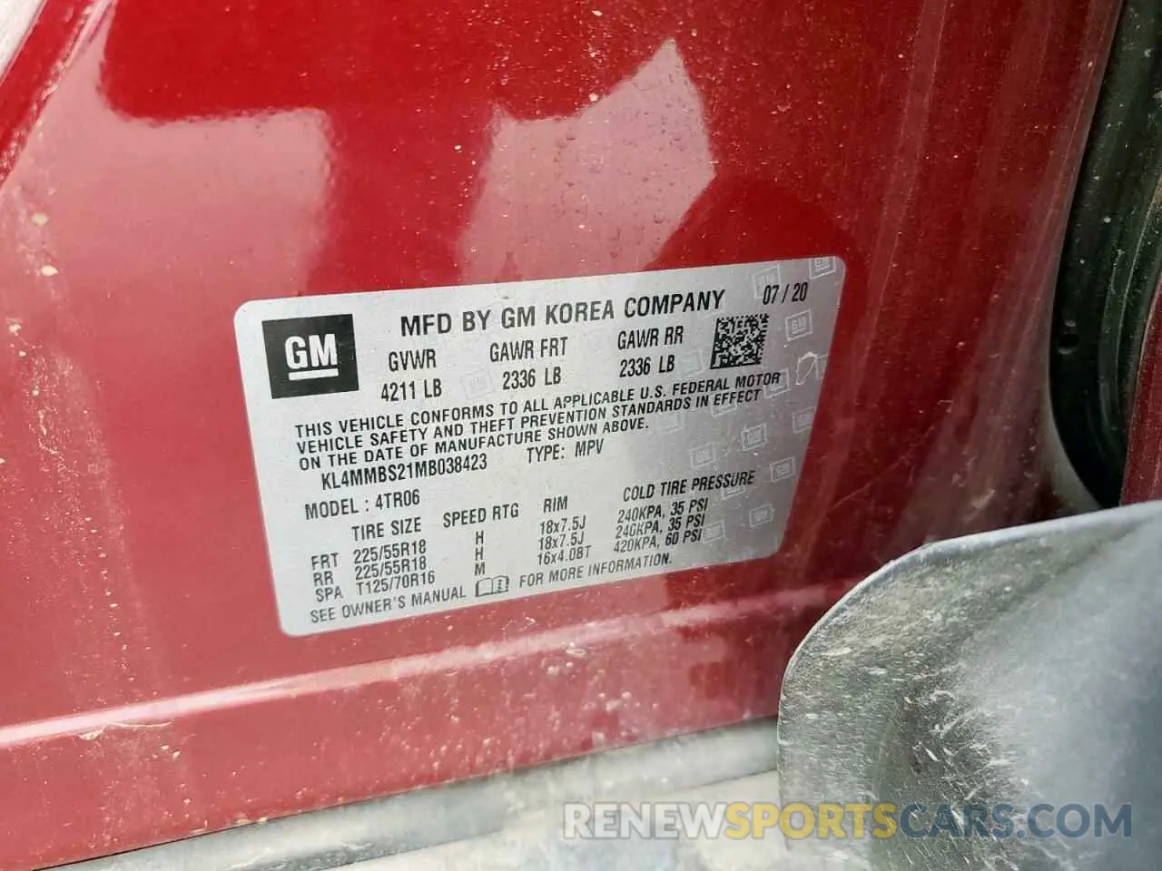 12 Photograph of a damaged car KL4MMBS21MB038423 BUICK ENCORE 2021