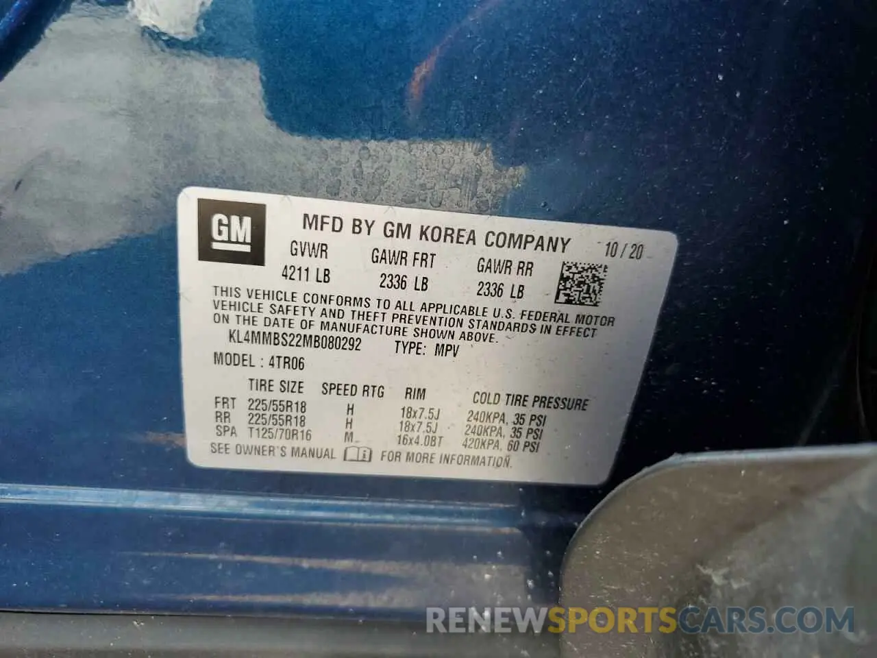 12 Фотография поврежденного автомобиля KL4MMBS22MB080292 BUICK ENCORE 2021