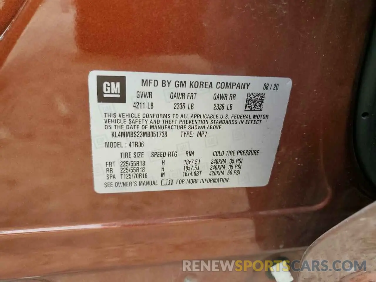 14 Photograph of a damaged car KL4MMBS23MB051738 BUICK ENCORE 2021