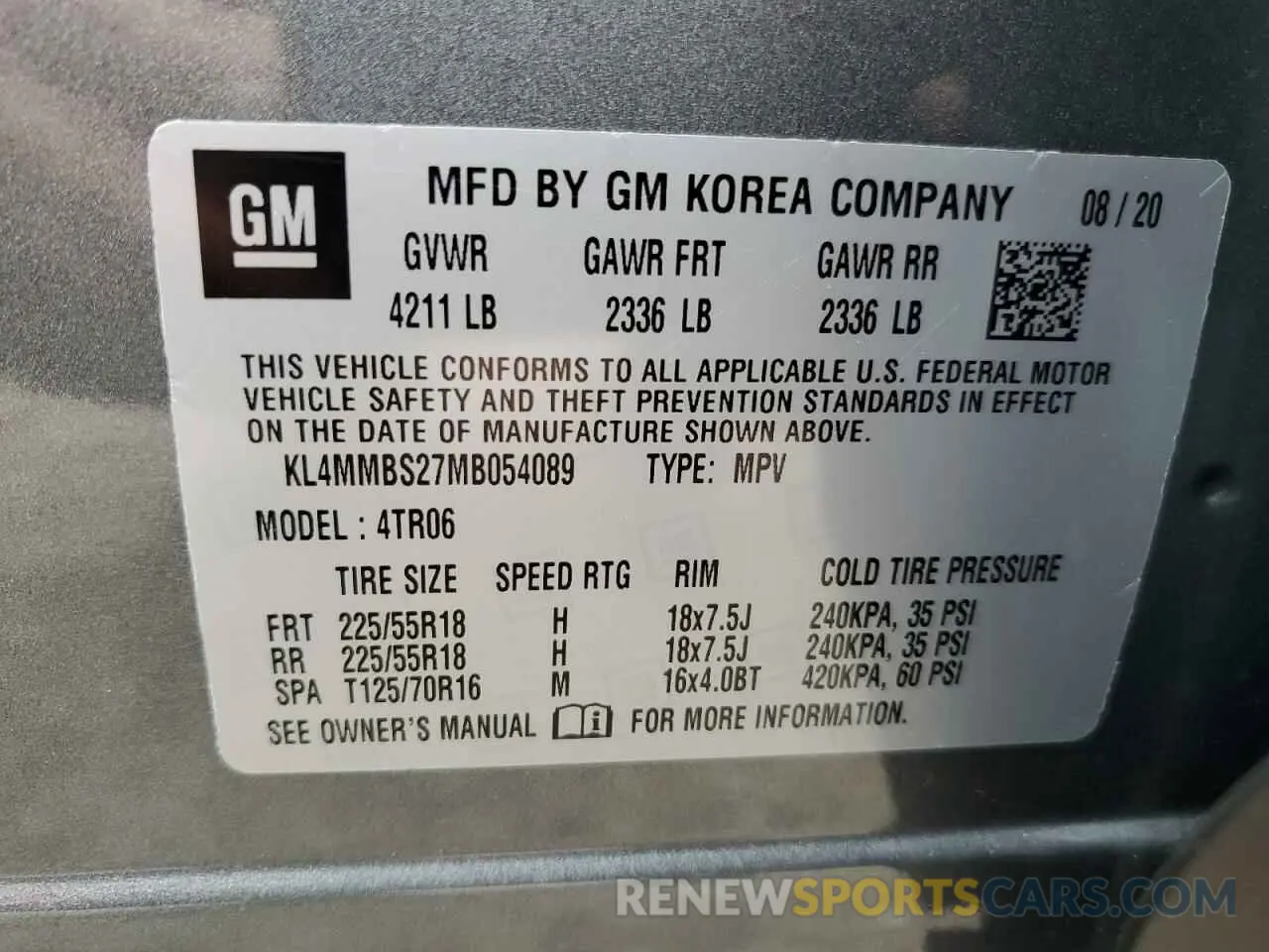 14 Photograph of a damaged car KL4MMBS27MB054089 BUICK ENCORE 2021