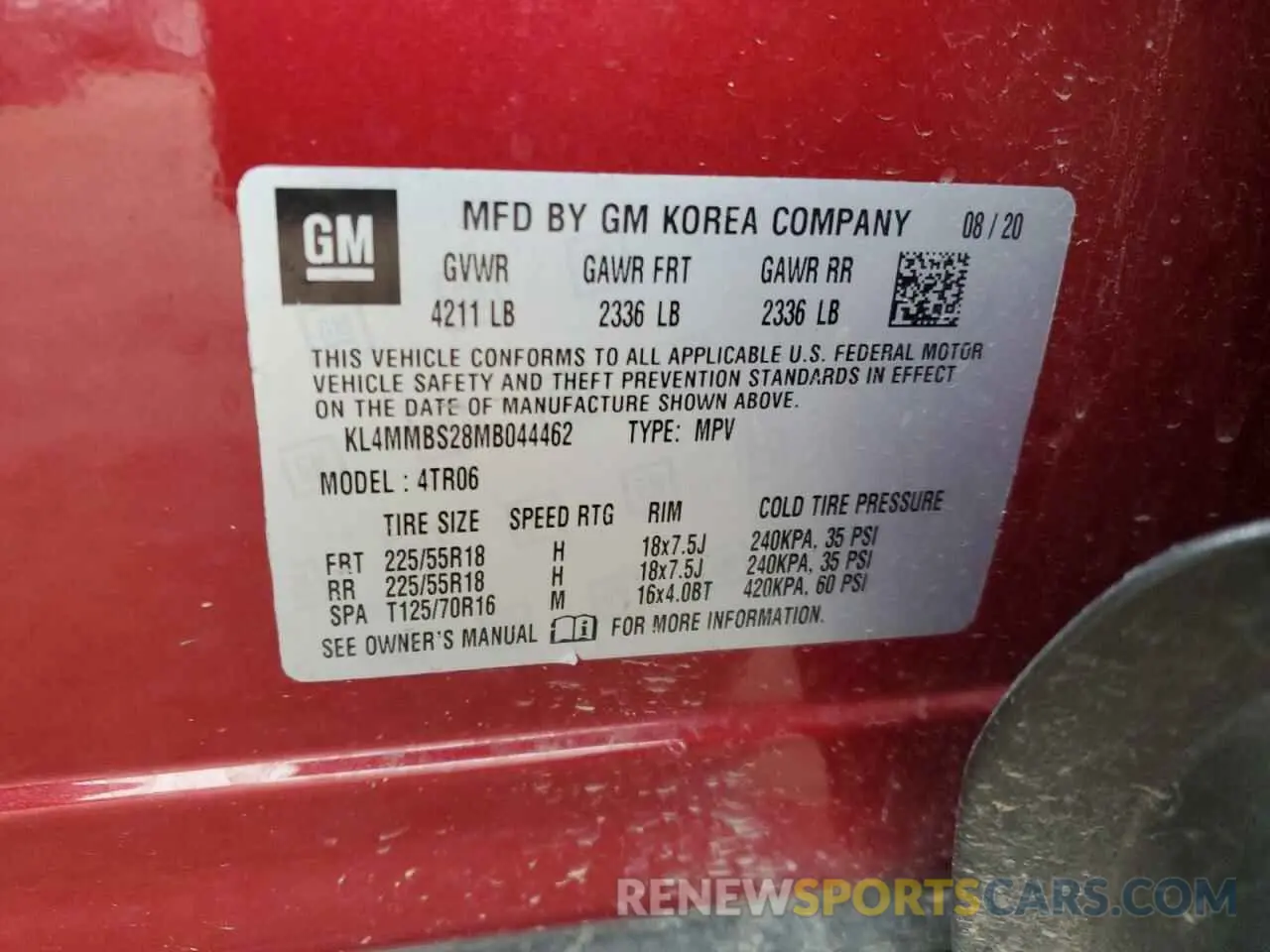 14 Photograph of a damaged car KL4MMBS28MB044462 BUICK ENCORE 2021