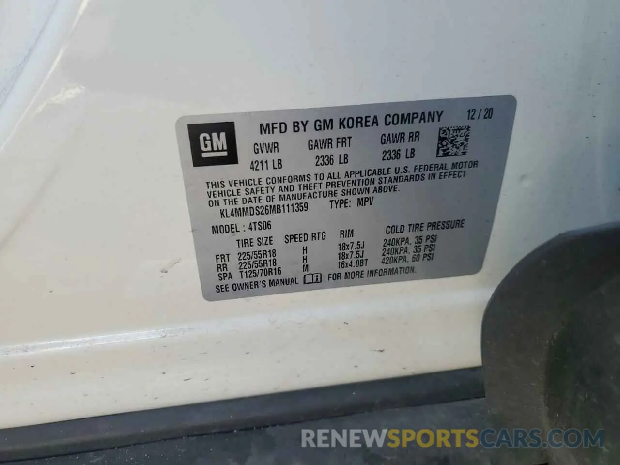 15 Photograph of a damaged car KL4MMDS26MB111359 BUICK ENCORE 2021