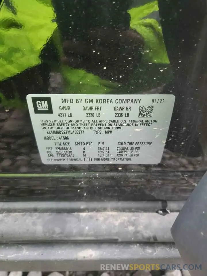 12 Фотография поврежденного автомобиля KL4MMDS27MB138277 BUICK ENCORE 2021