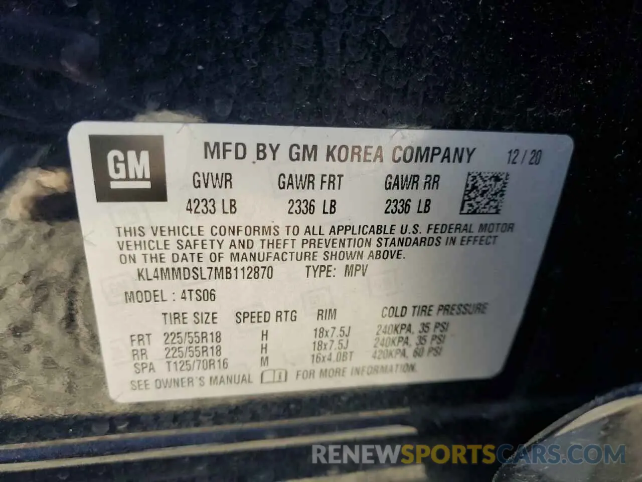 13 Photograph of a damaged car KL4MMDSL7MB112870 BUICK ENCORE 2021