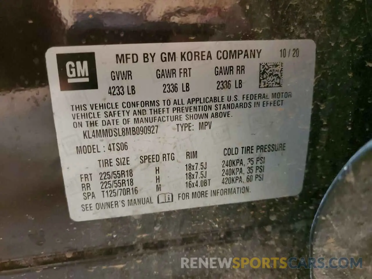 15 Photograph of a damaged car KL4MMDSL8MB090927 BUICK ENCORE 2021