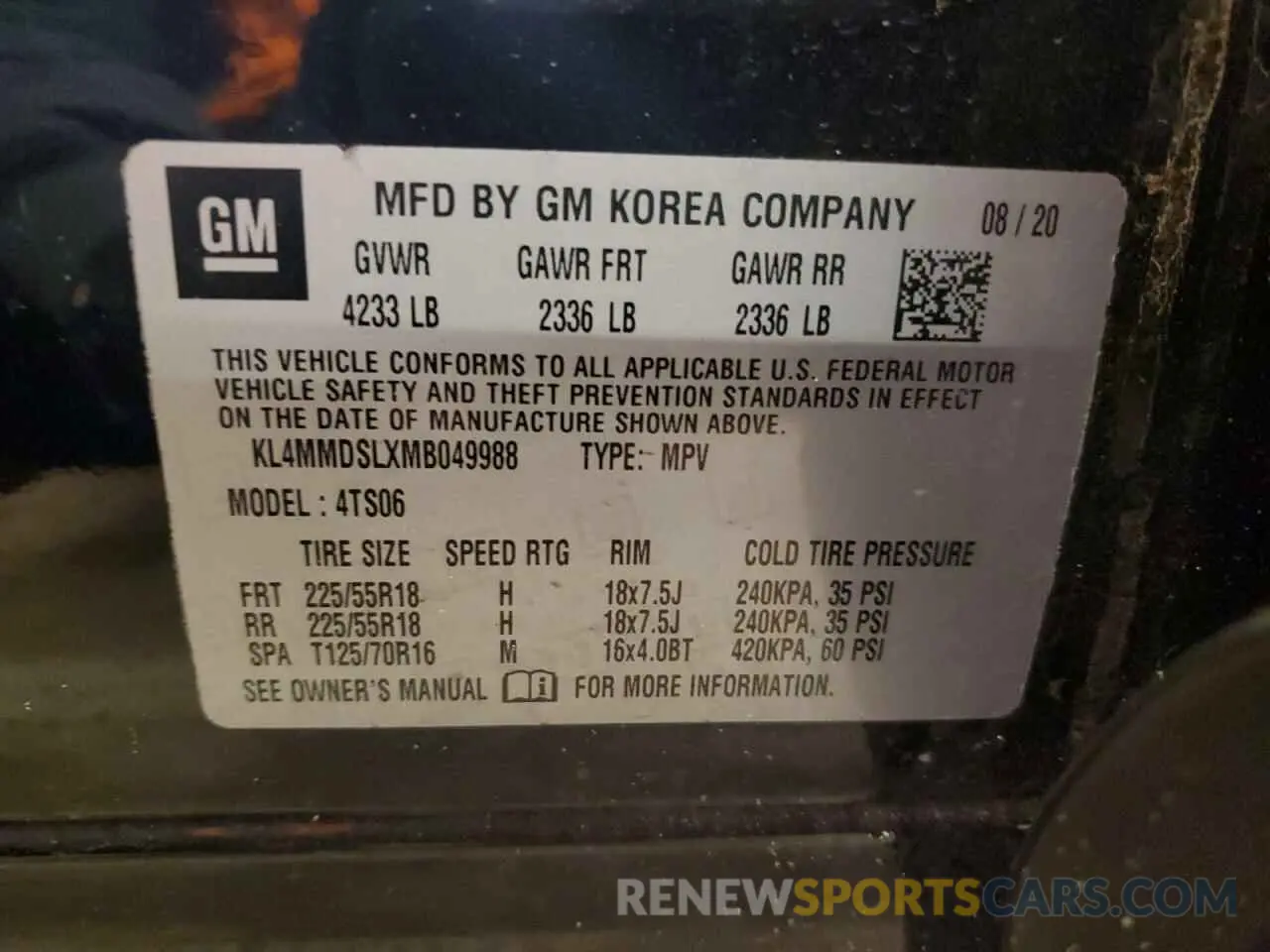 12 Фотография поврежденного автомобиля KL4MMDSLXMB049988 BUICK ENCORE 2021