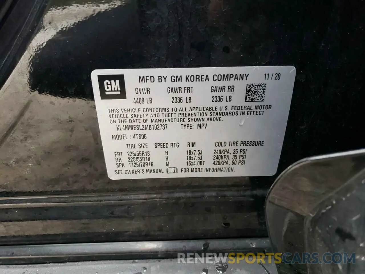 13 Photograph of a damaged car KL4MMESL2MB102737 BUICK ENCORE 2021