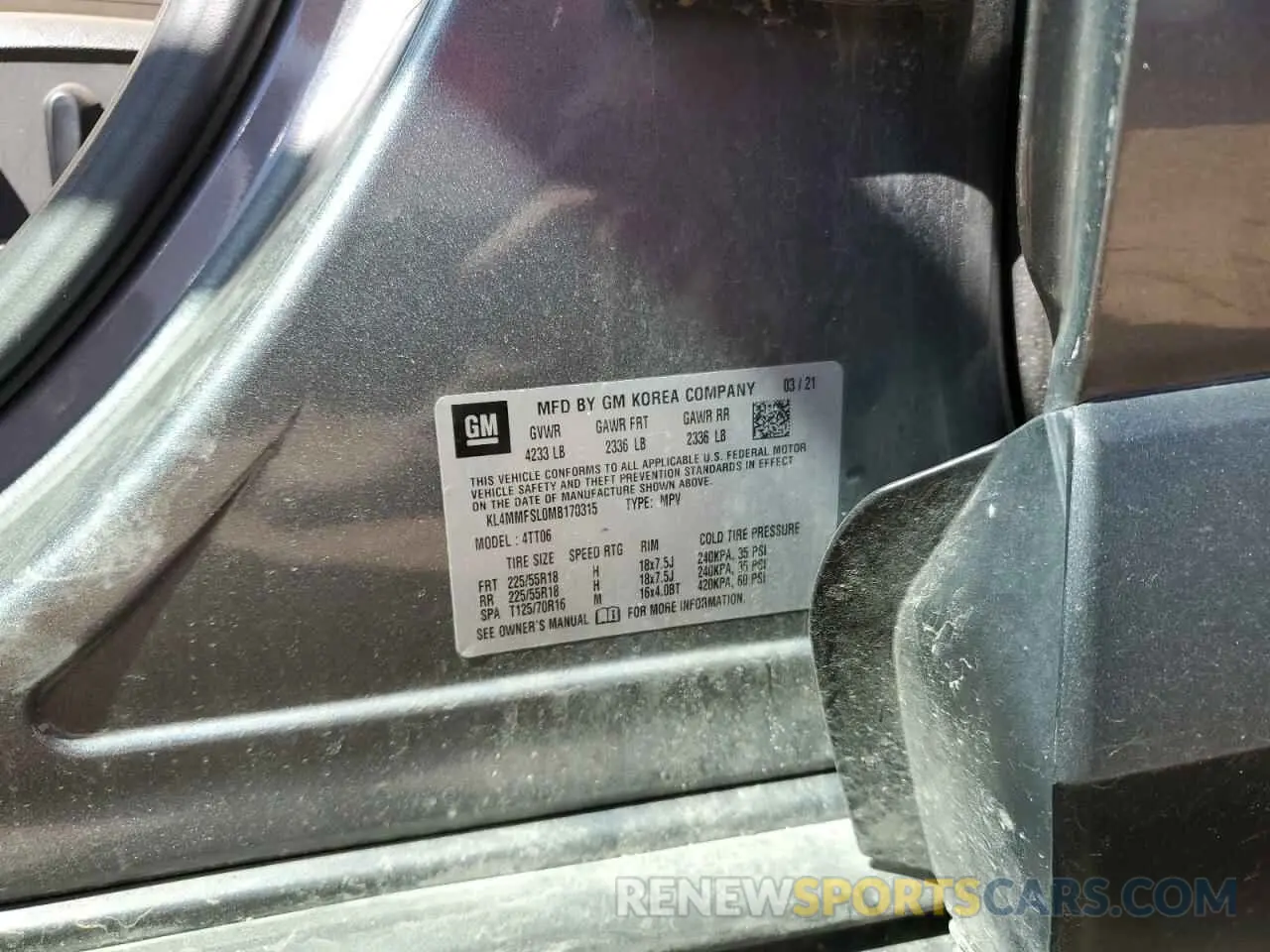 12 Photograph of a damaged car KL4MMFSL0MB170315 BUICK ENCORE 2021
