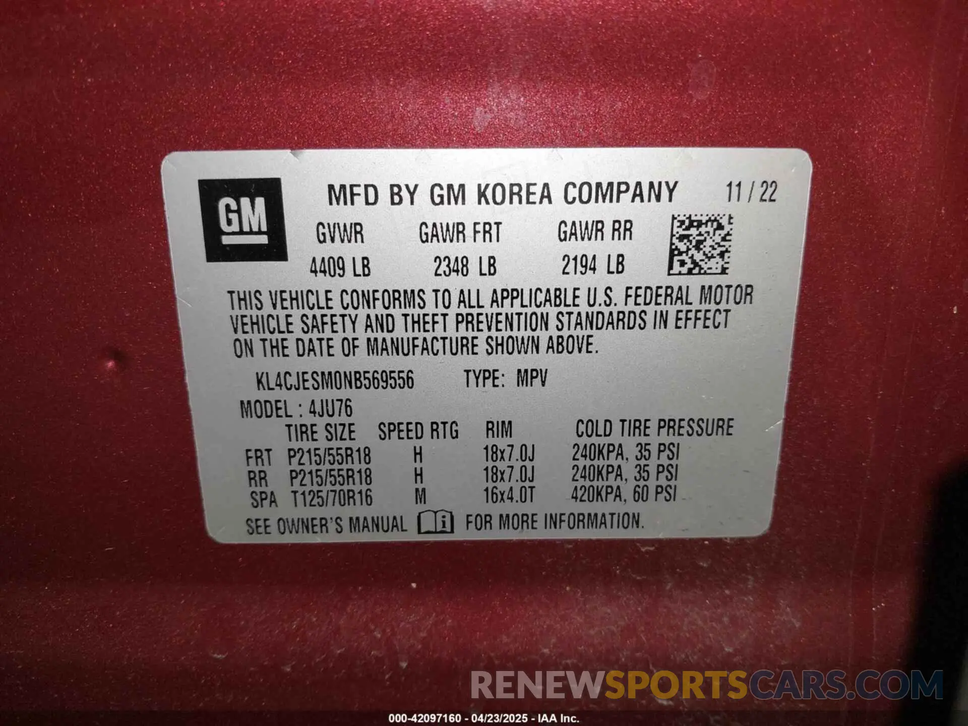 9 Фотография поврежденного автомобиля KL4CJESM0NB569556 BUICK ENCORE 2022
