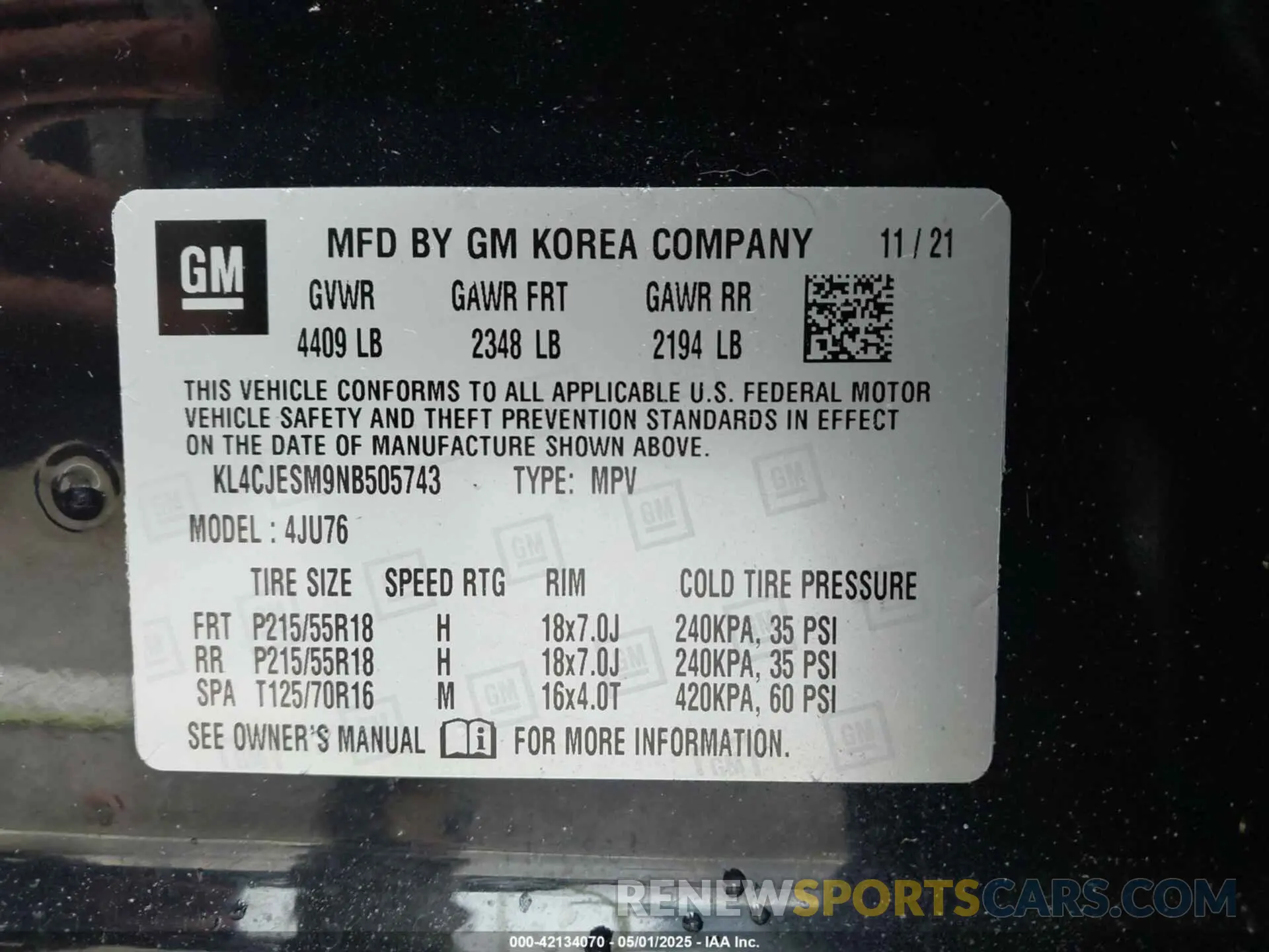 9 Photograph of a damaged car KL4CJESM9NB505743 BUICK ENCORE 2022