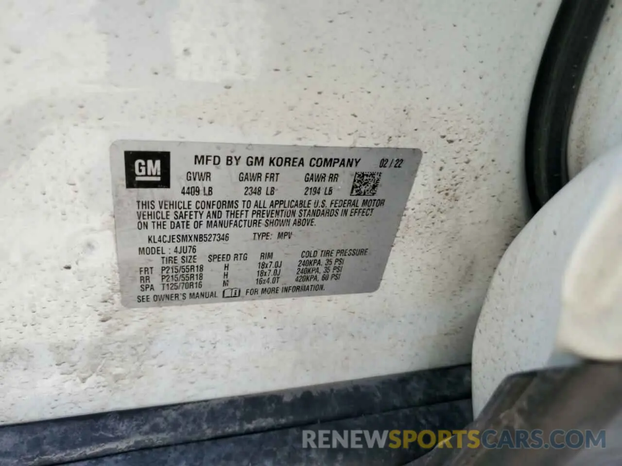 12 Фотография поврежденного автомобиля KL4CJESMXNB527346 BUICK ENCORE 2022