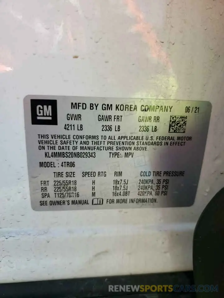 12 Photograph of a damaged car KL4MMBS20NB029343 BUICK ENCORE 2022