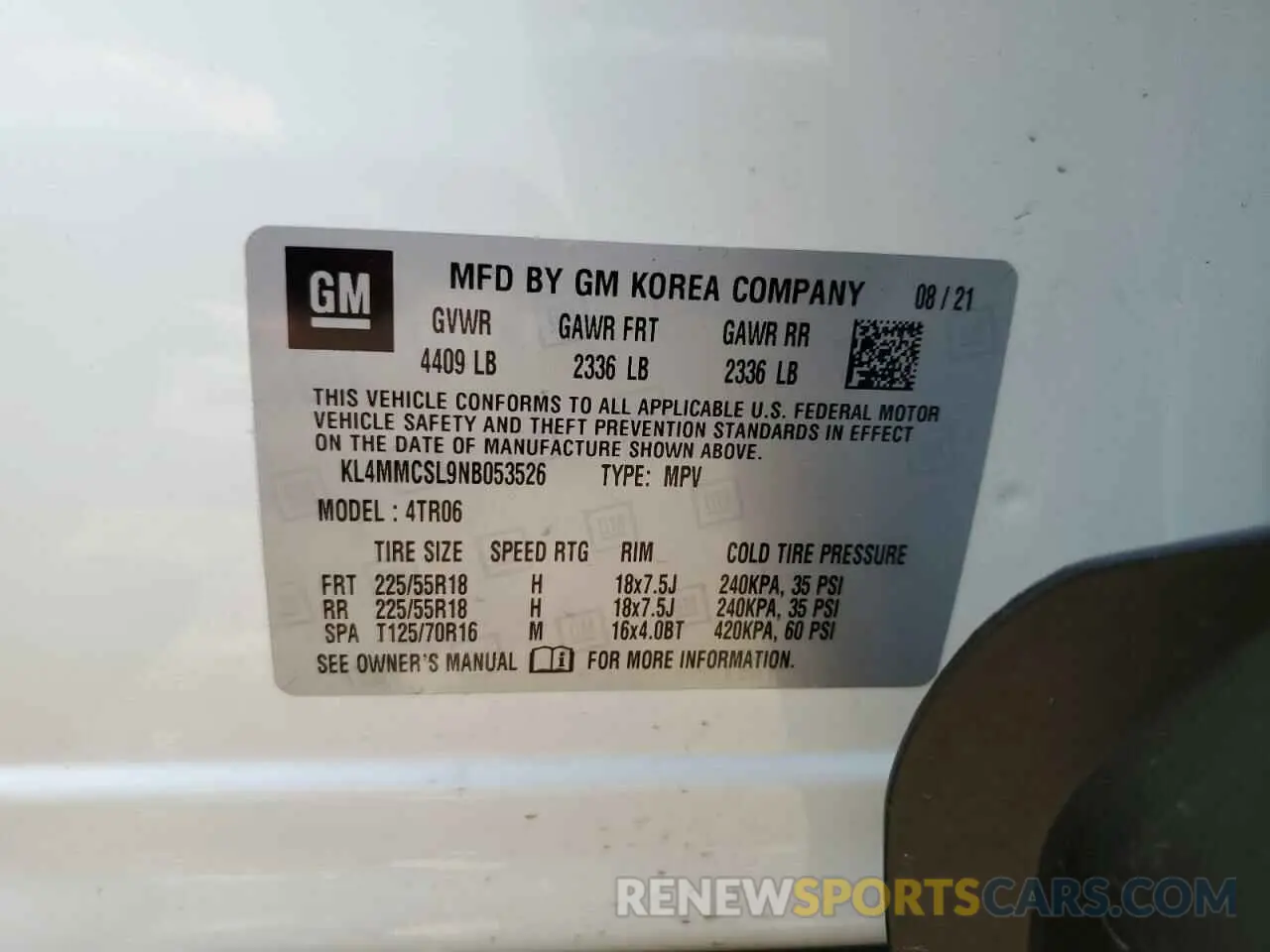 13 Фотография поврежденного автомобиля KL4MMCSL9NB053526 BUICK ENCORE 2022