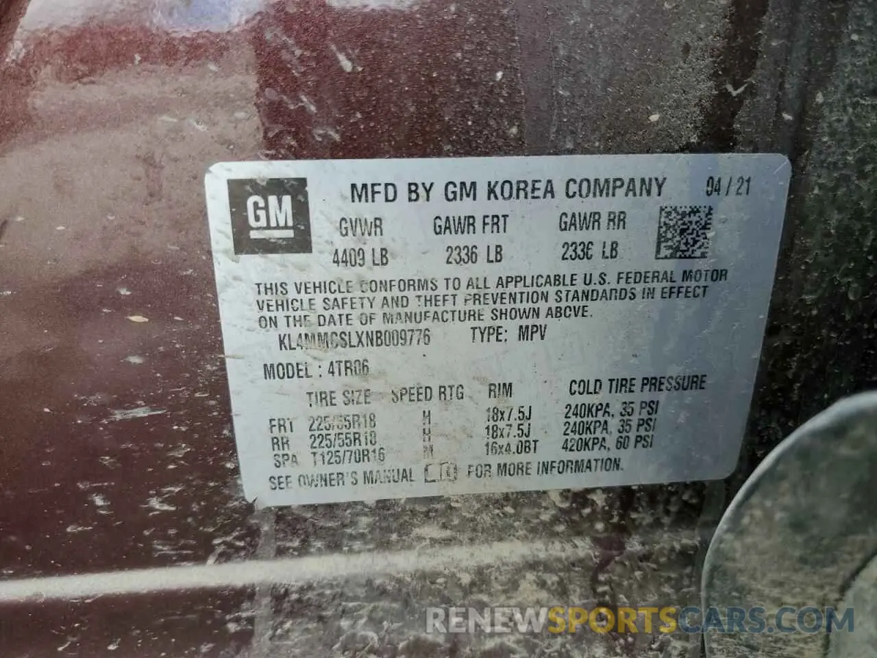 13 Photograph of a damaged car KL4MMCSLXNB009776 BUICK ENCORE 2022
