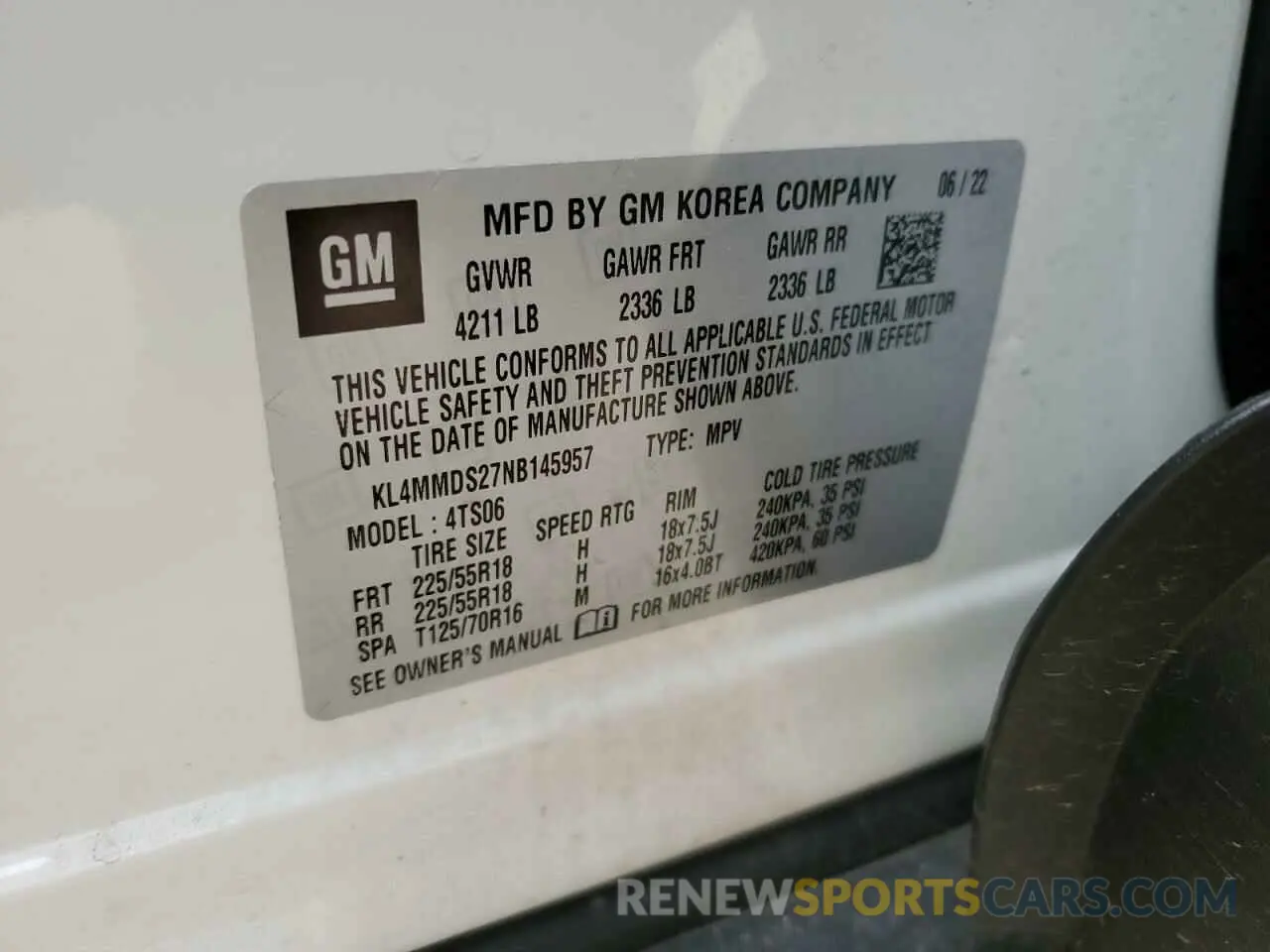 12 Фотография поврежденного автомобиля KL4MMDS27NB145957 BUICK ENCORE 2022