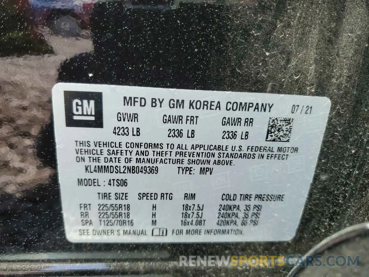 13 Фотография поврежденного автомобиля KL4MMDSL2NB049369 BUICK ENCORE 2022