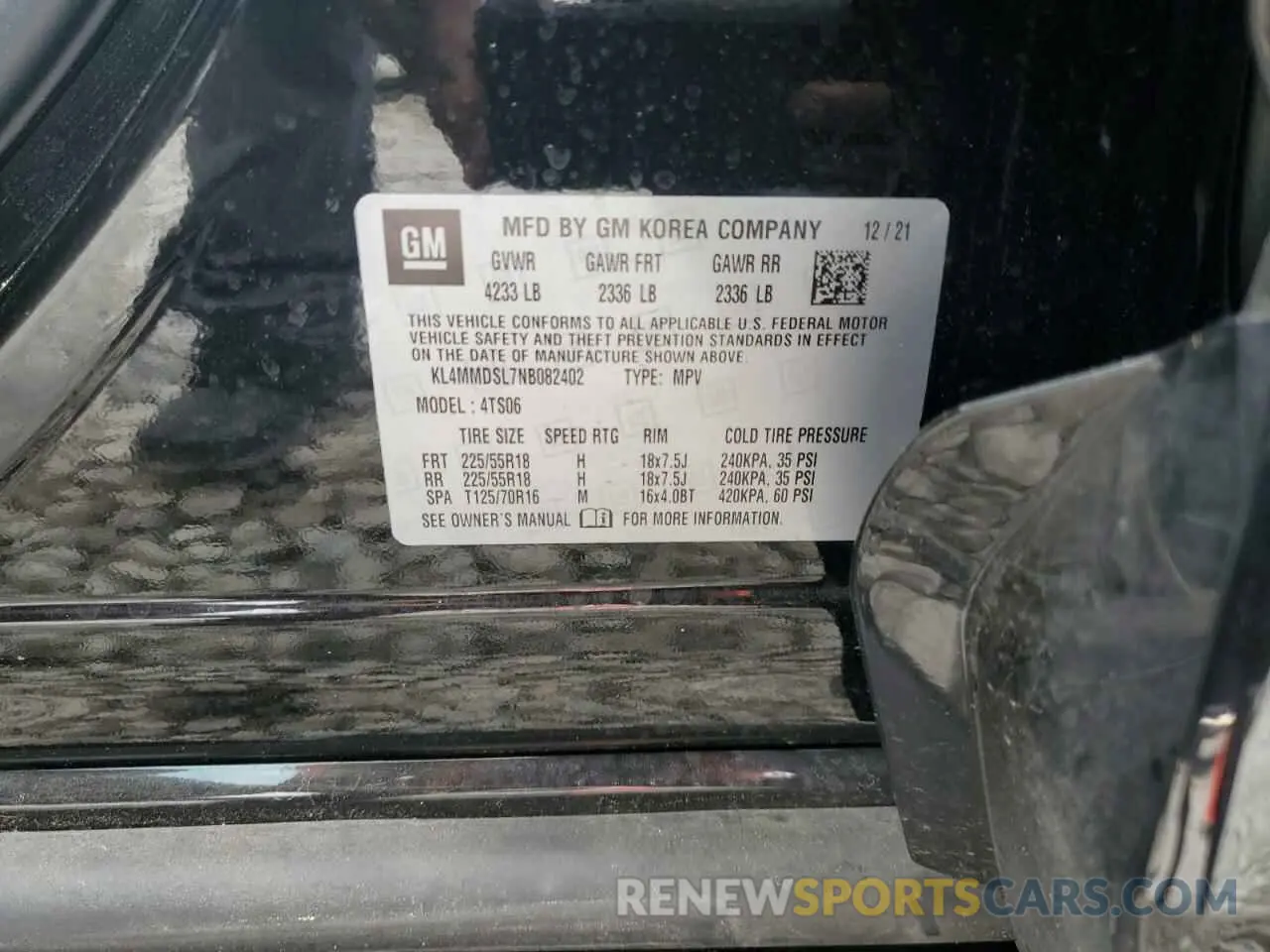 14 Photograph of a damaged car KL4MMDSL7NB082402 BUICK ENCORE 2022