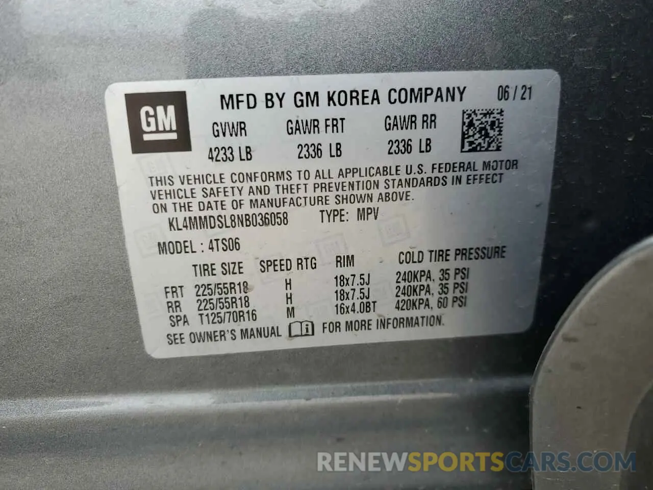 13 Фотография поврежденного автомобиля KL4MMDSL8NB036058 BUICK ENCORE 2022
