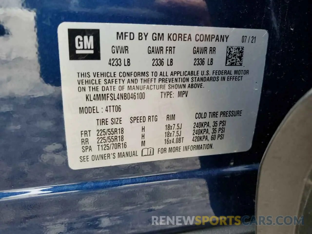 13 Фотография поврежденного автомобиля KL4MMFSL4NB046100 BUICK ENCORE 2022