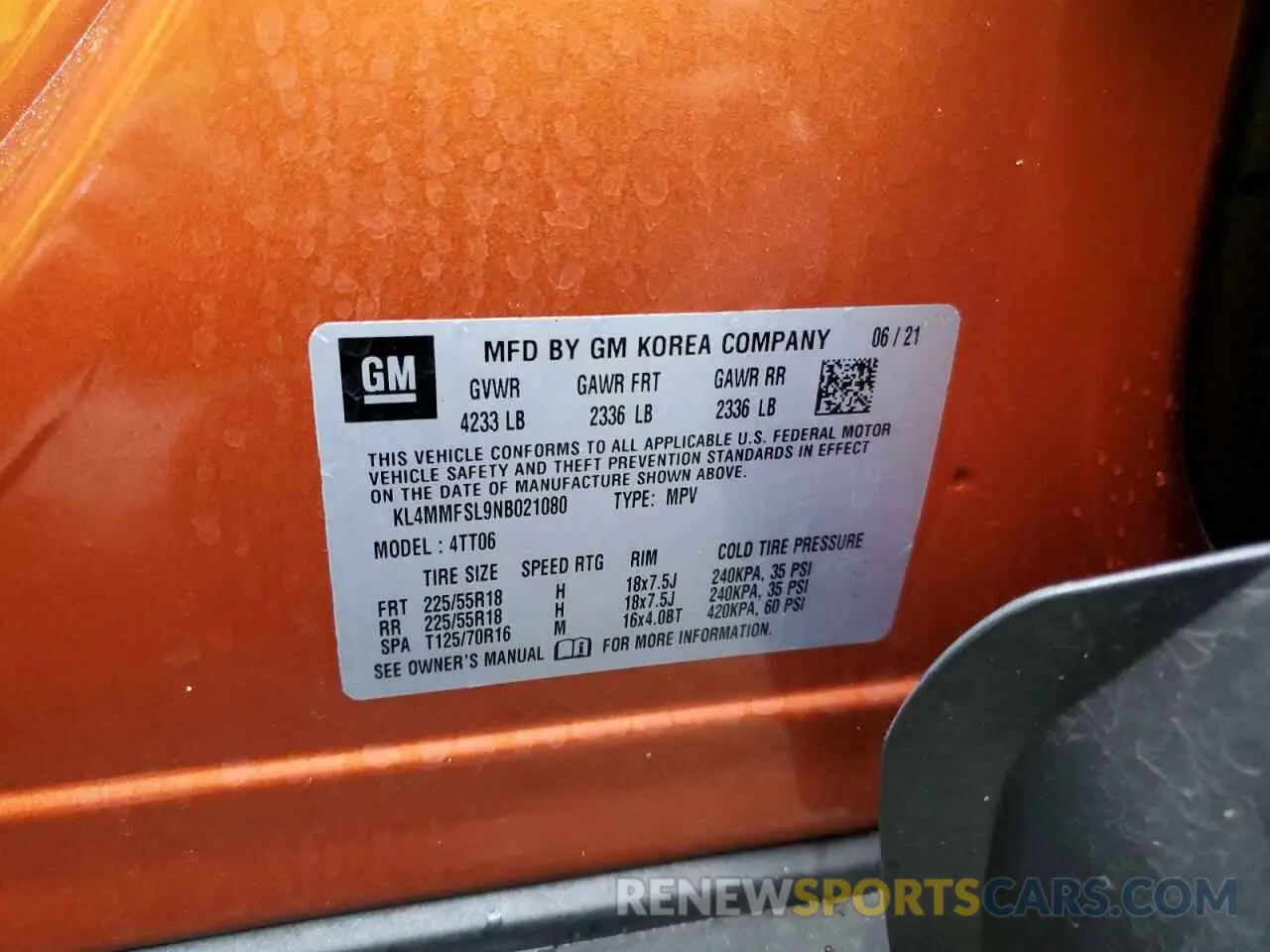 15 Фотография поврежденного автомобиля KL4MMFSL9NB021080 BUICK ENCORE 2022