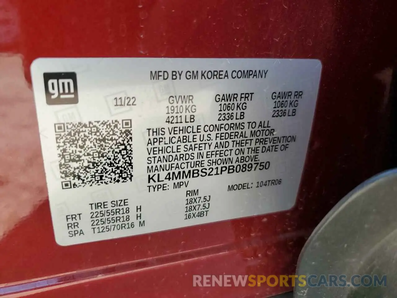 13 Photograph of a damaged car KL4MMBS21PB089750 BUICK ENCORE 2023