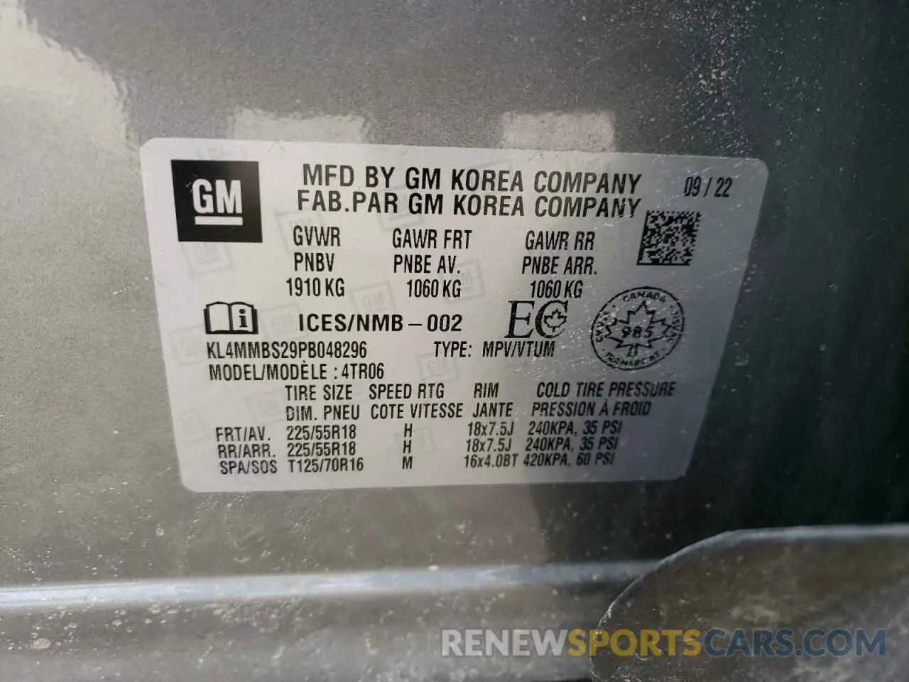 13 Фотография поврежденного автомобиля KL4MMBS29PB048296 BUICK ENCORE 2023