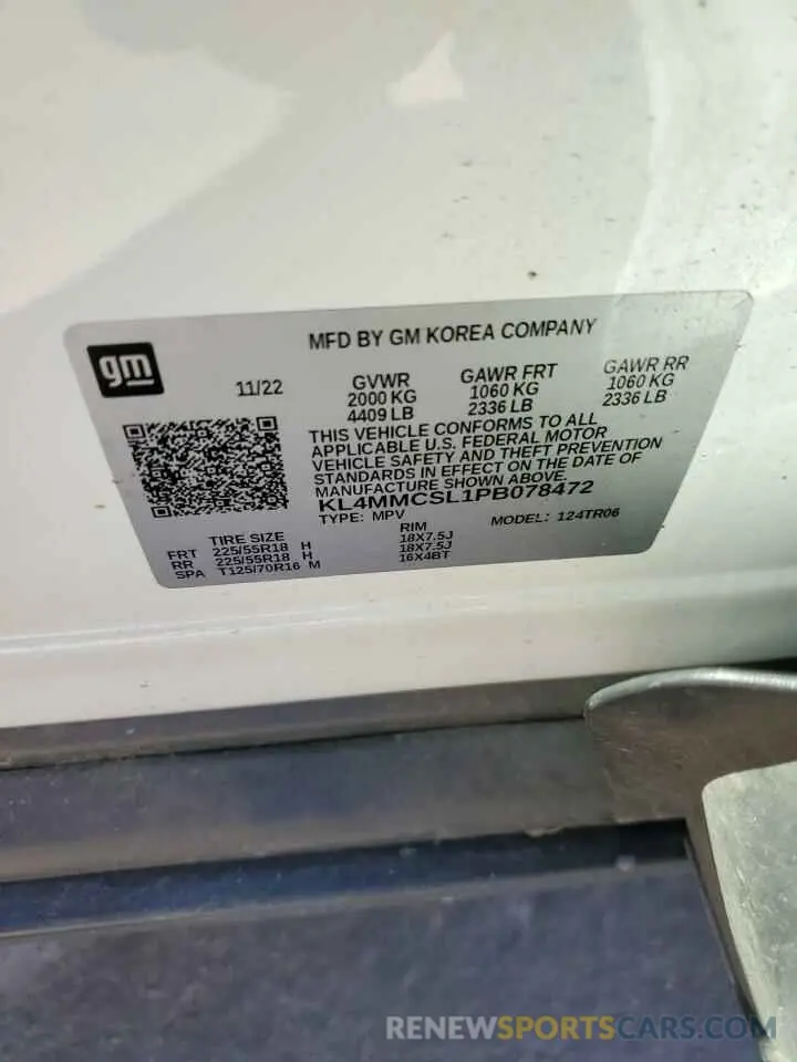 14 Фотография поврежденного автомобиля KL4MMCSL1PB078472 BUICK ENCORE 2023