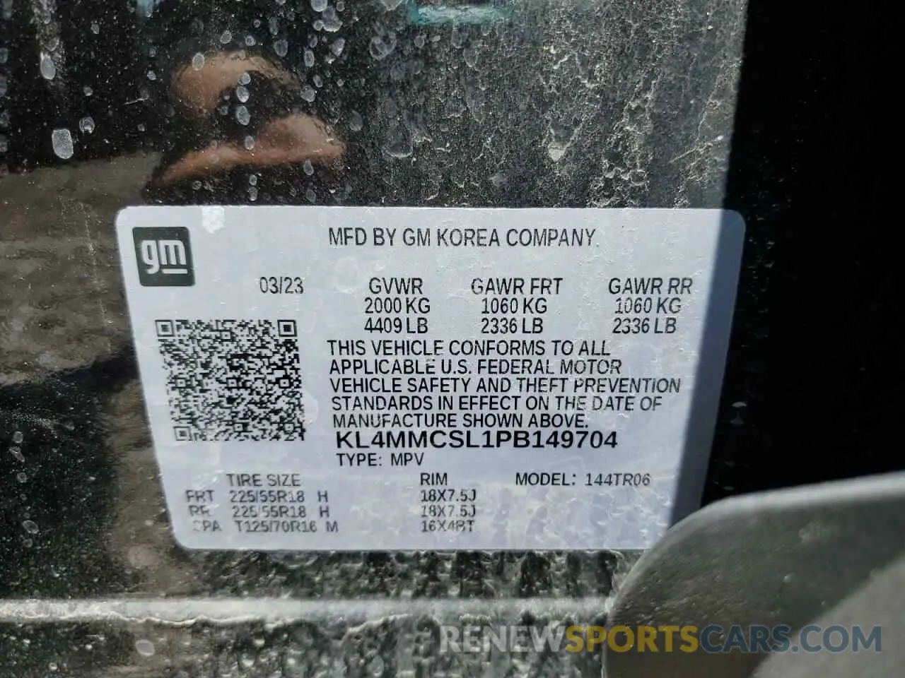 13 Фотография поврежденного автомобиля KL4MMCSL1PB149704 BUICK ENCORE 2023
