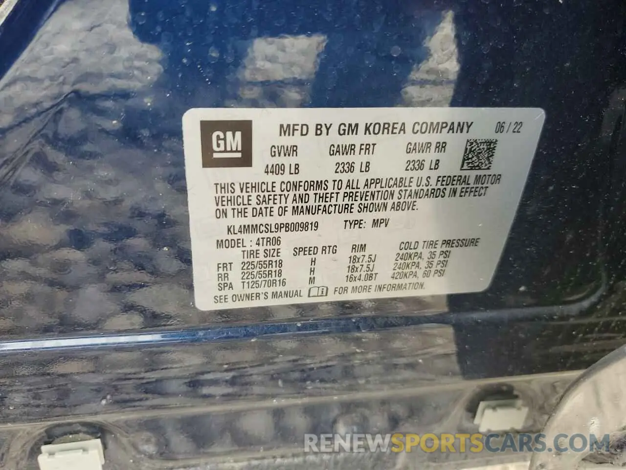 13 Фотография поврежденного автомобиля KL4MMCSL9PB009819 BUICK ENCORE 2023