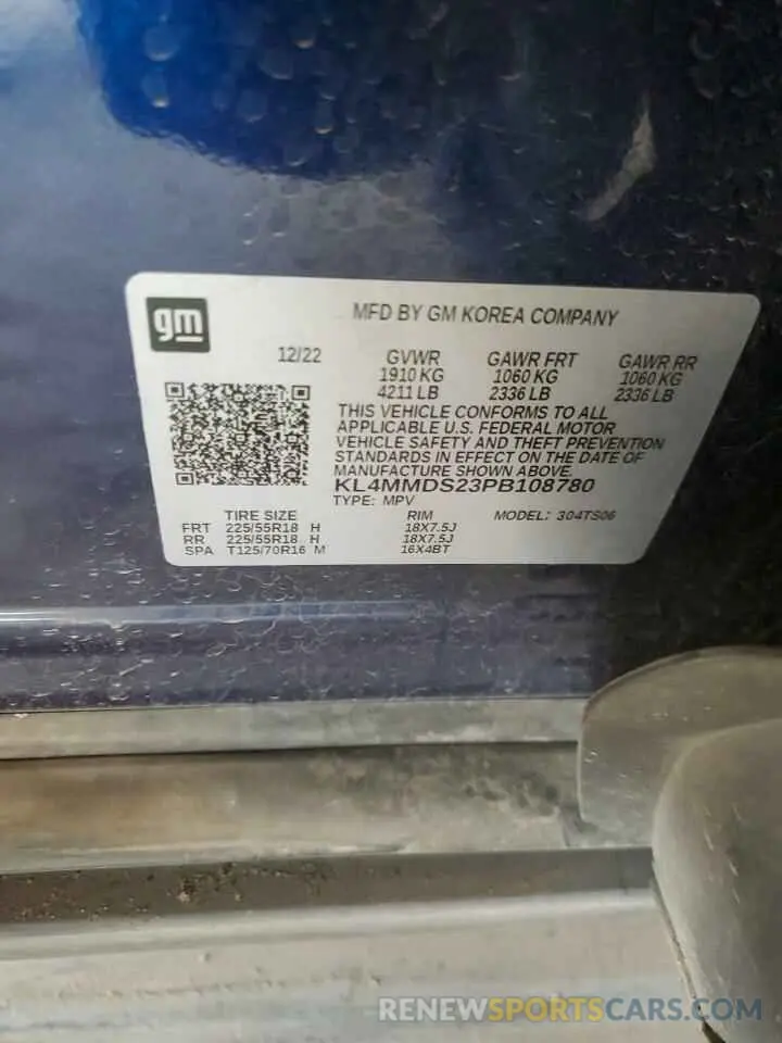 12 Фотография поврежденного автомобиля KL4MMDS23PB108780 BUICK ENCORE 2023