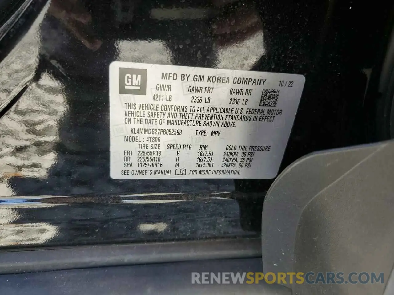13 Photograph of a damaged car KL4MMDS27PB052598 BUICK ENCORE 2023
