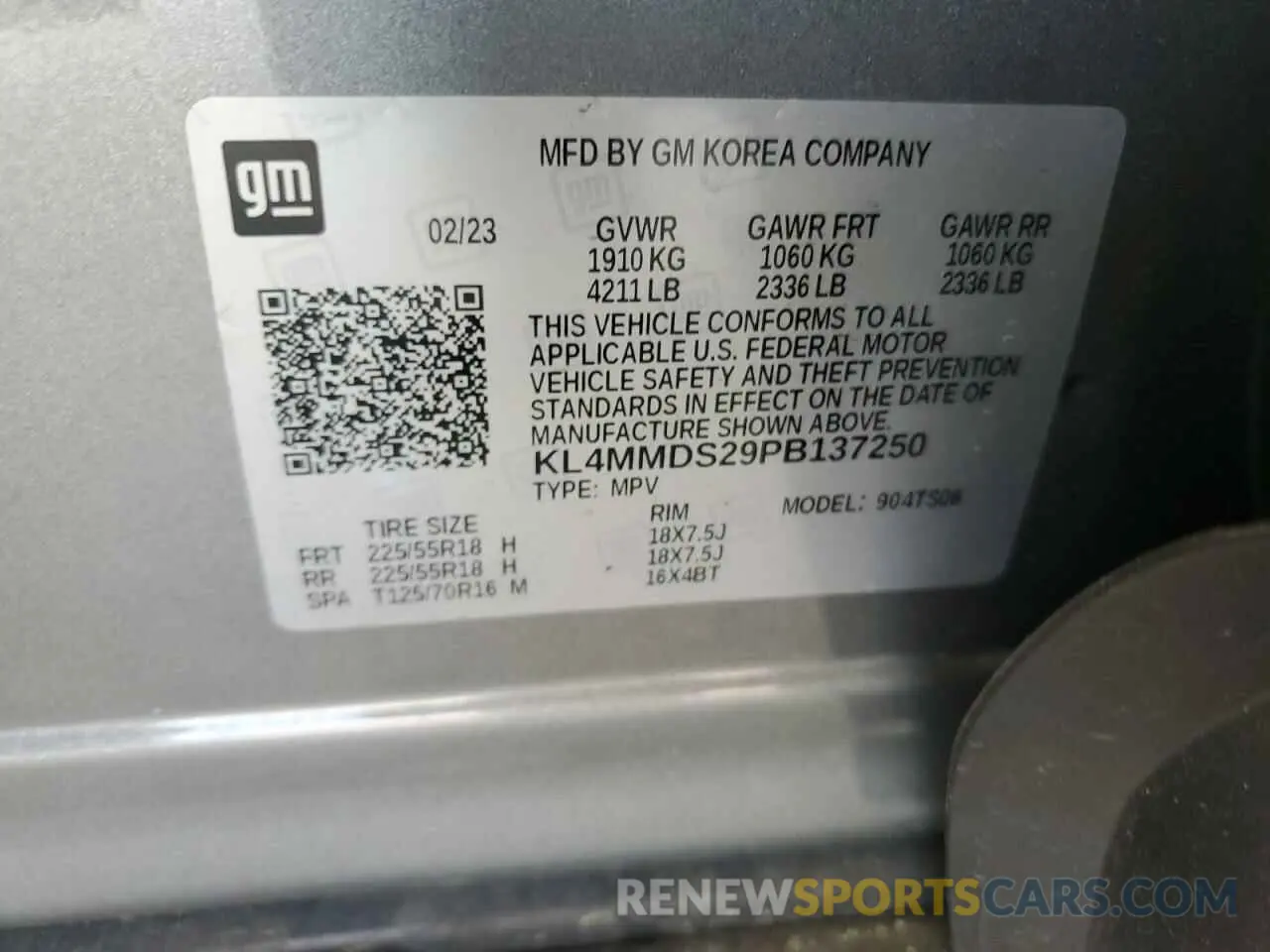 13 Фотография поврежденного автомобиля KL4MMDS29PB137250 BUICK ENCORE 2023