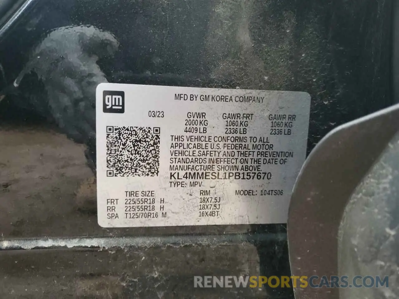 13 Photograph of a damaged car KL4MMESL1PB157670 BUICK ENCORE 2023