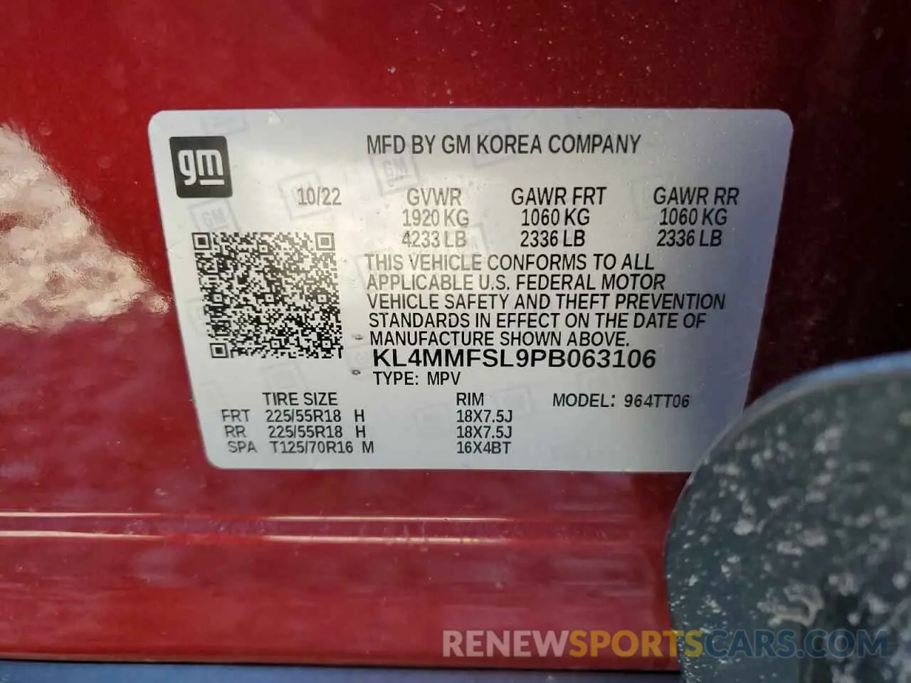 13 Фотография поврежденного автомобиля KL4MMFSL9PB063106 BUICK ENCORE 2023