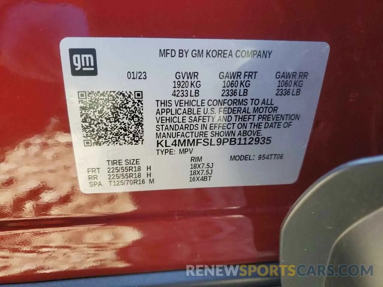 14 Фотография поврежденного автомобиля KL4MMFSL9PB112935 BUICK ENCORE 2023