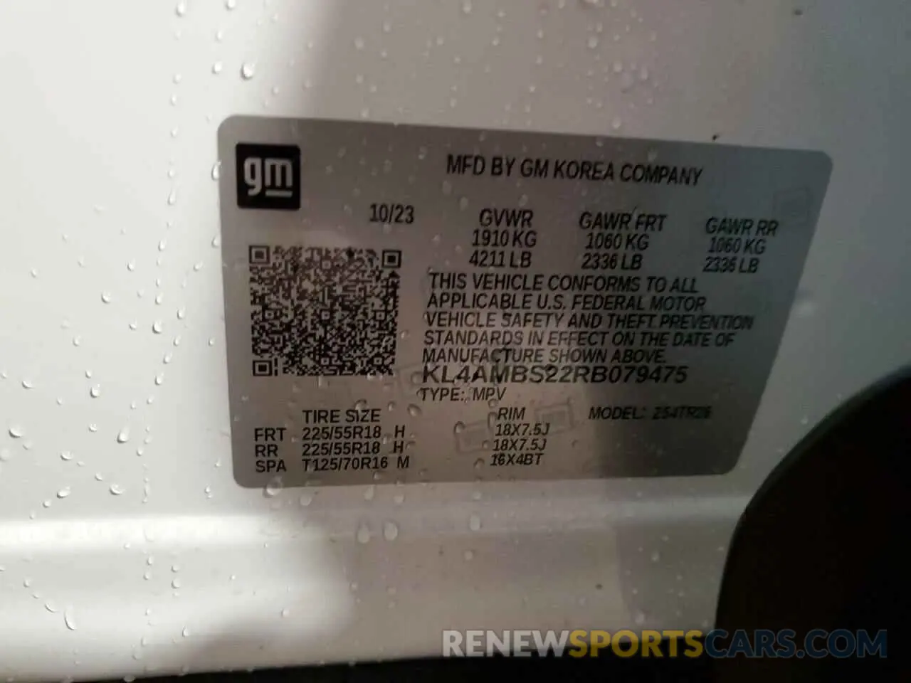 14 Photograph of a damaged car KL4AMBS22RB079475 BUICK ENCORE 2024