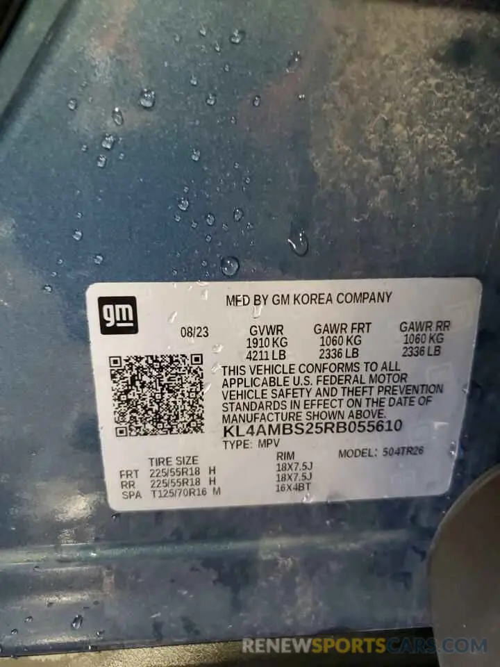 12 Фотография поврежденного автомобиля KL4AMBS25RB055610 BUICK ENCORE 2024