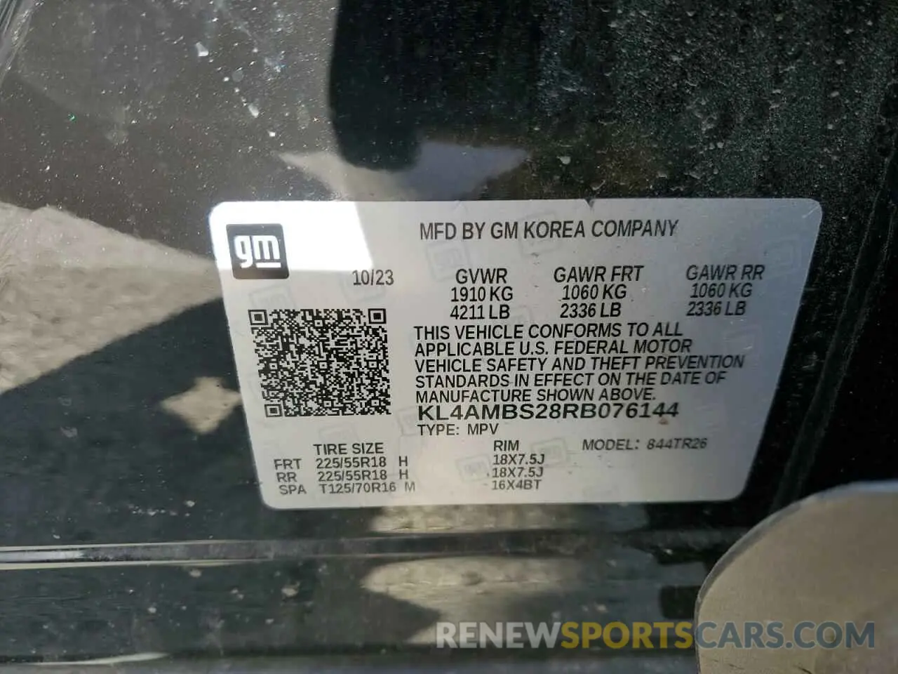 13 Photograph of a damaged car KL4AMBS28RB076144 BUICK ENCORE 2024