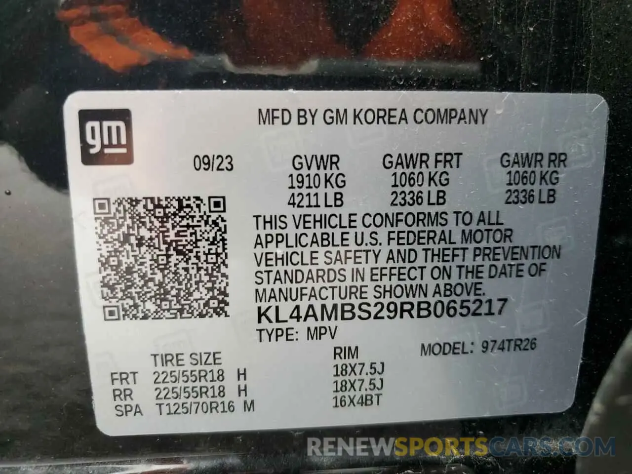 14 Photograph of a damaged car KL4AMBS29RB065217 BUICK ENCORE 2024