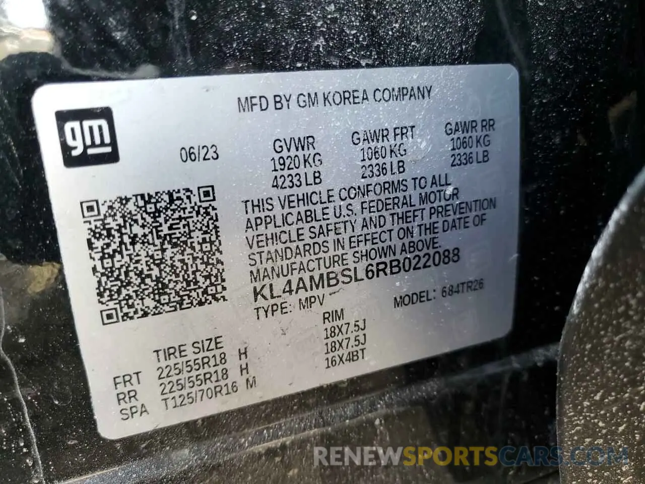 13 Фотография поврежденного автомобиля KL4AMBSL6RB022088 BUICK ENCORE 2024