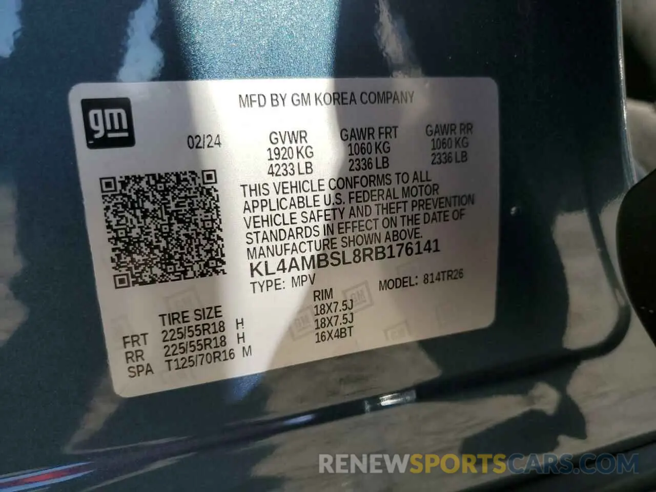 14 Photograph of a damaged car KL4AMBSL8RB176141 BUICK ENCORE 2024