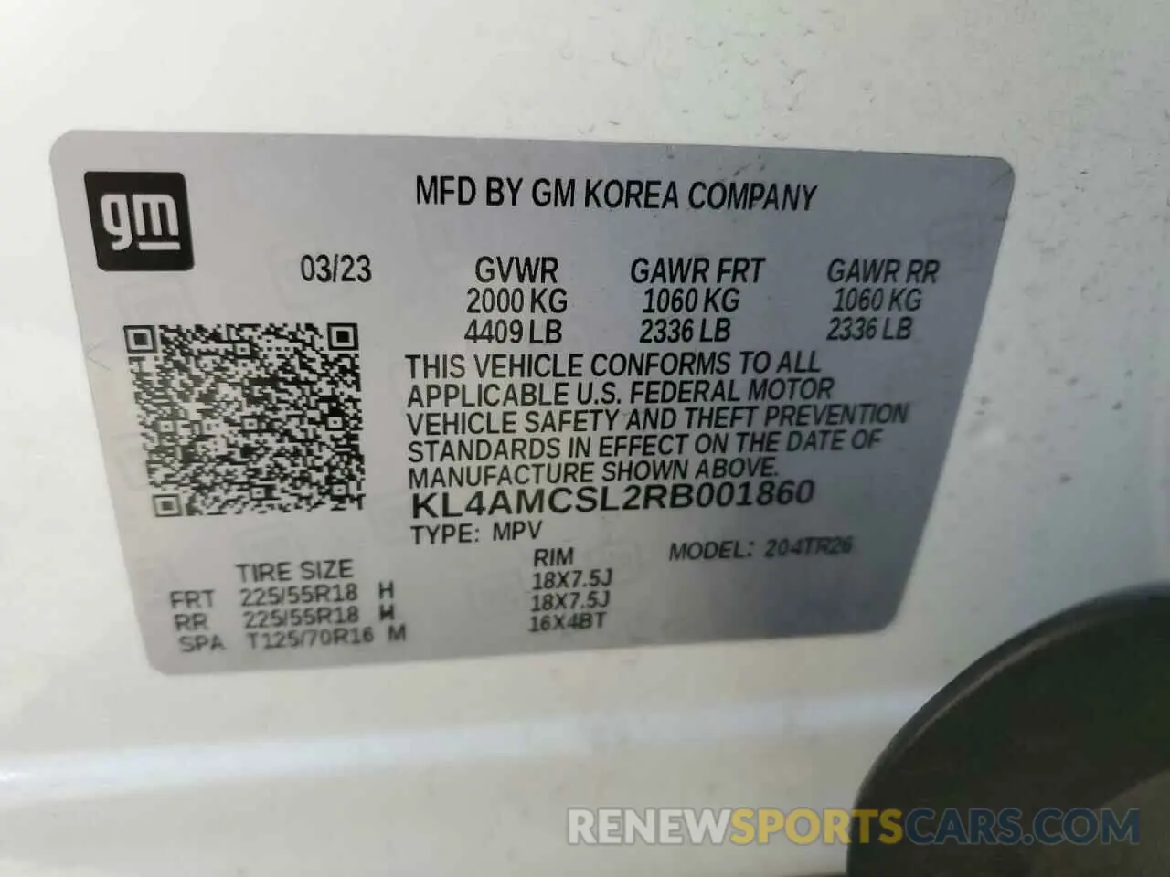 12 Фотография поврежденного автомобиля KL4AMCSL2RB001860 BUICK ENCORE 2024