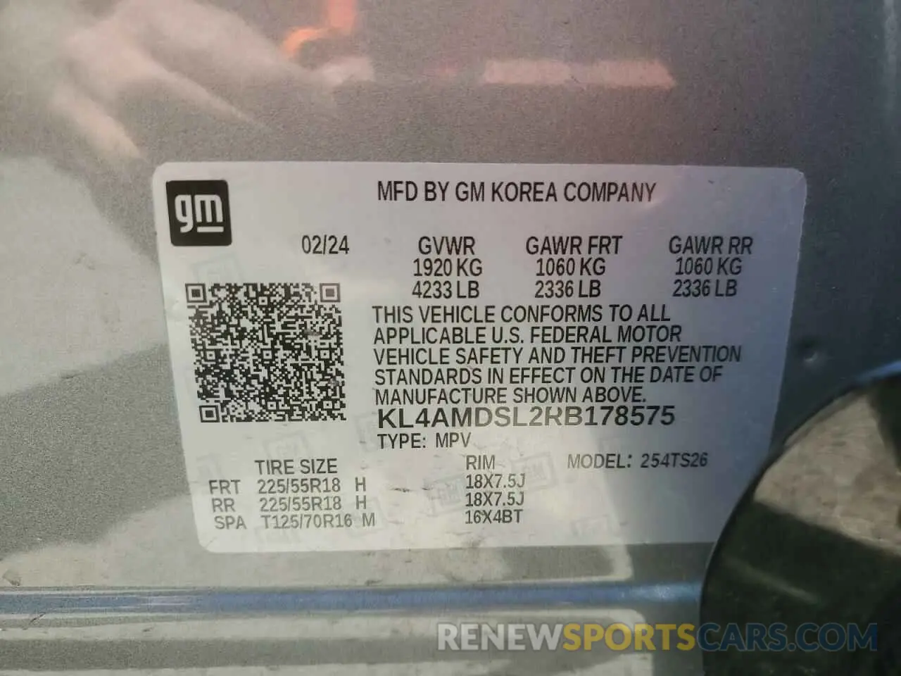 14 Фотография поврежденного автомобиля KL4AMDSL2RB178575 BUICK ENCORE 2024