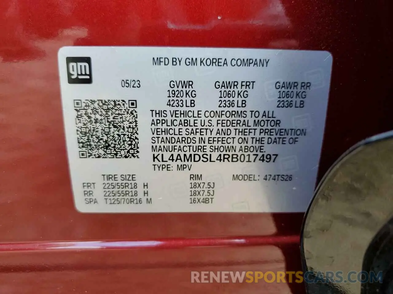 15 Photograph of a damaged car KL4AMDSL4RB017497 BUICK ENCORE 2024