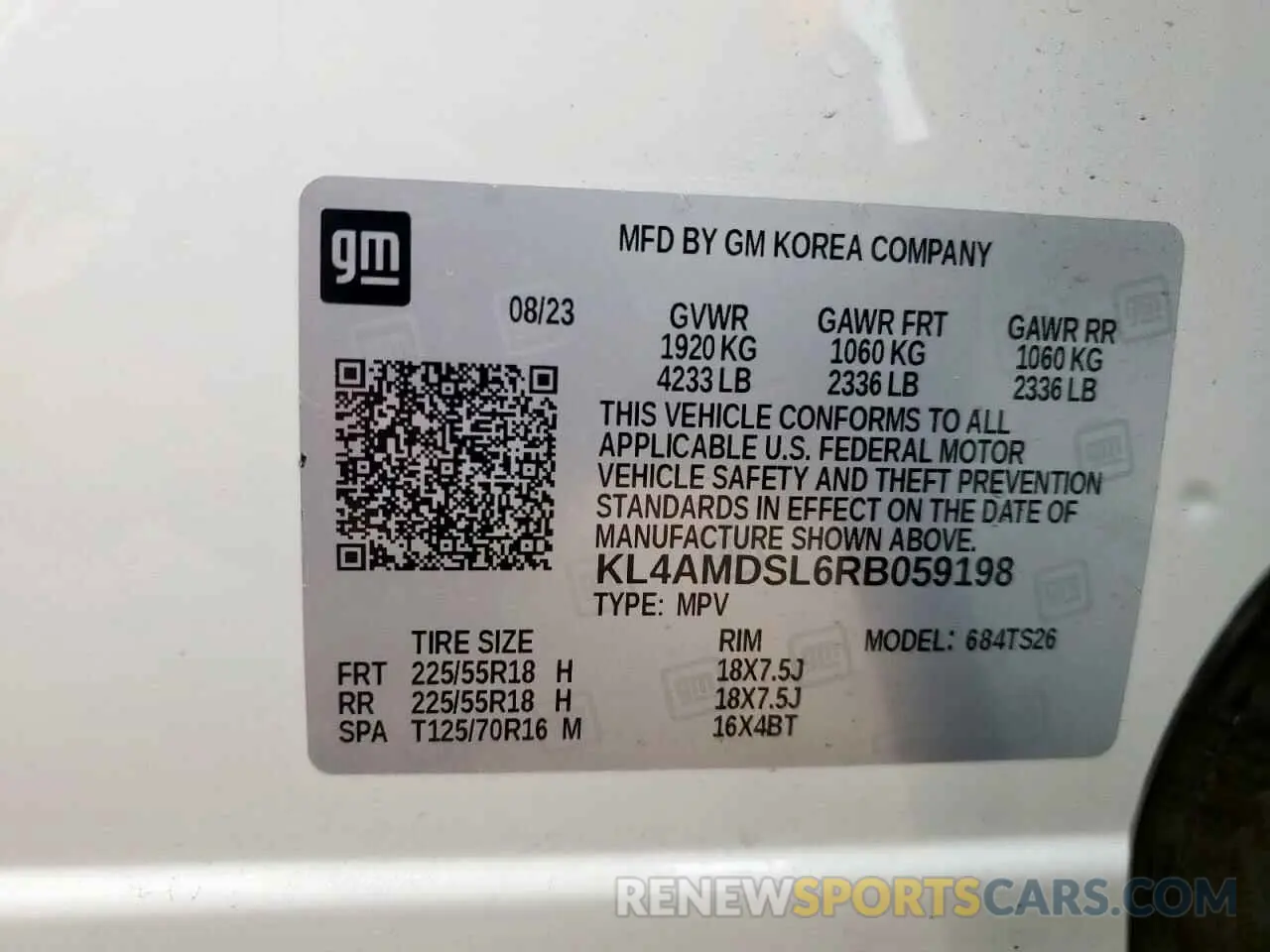 13 Photograph of a damaged car KL4AMDSL6RB059198 BUICK ENCORE 2024