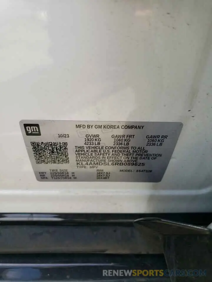 13 Фотография поврежденного автомобиля KL4AMDSL6RB089625 BUICK ENCORE 2024