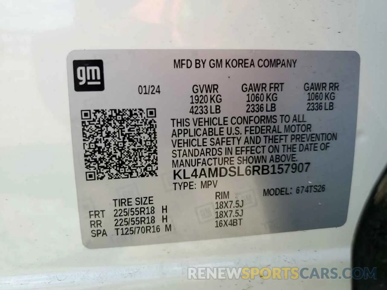 13 Photograph of a damaged car KL4AMDSL6RB157907 BUICK ENCORE 2024