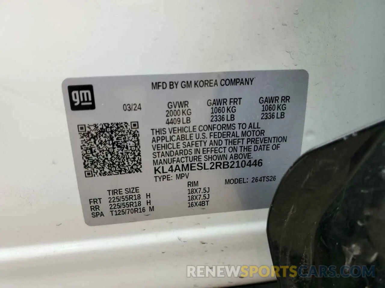 13 Фотография поврежденного автомобиля KL4AMESL2RB210446 BUICK ENCORE 2024
