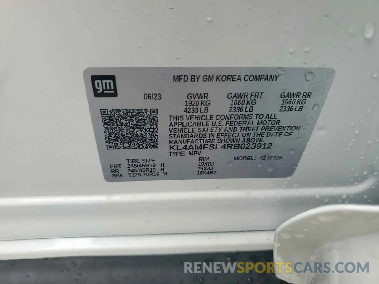 13 Фотография поврежденного автомобиля KL4AMFSL4RB023912 BUICK ENCORE 2024