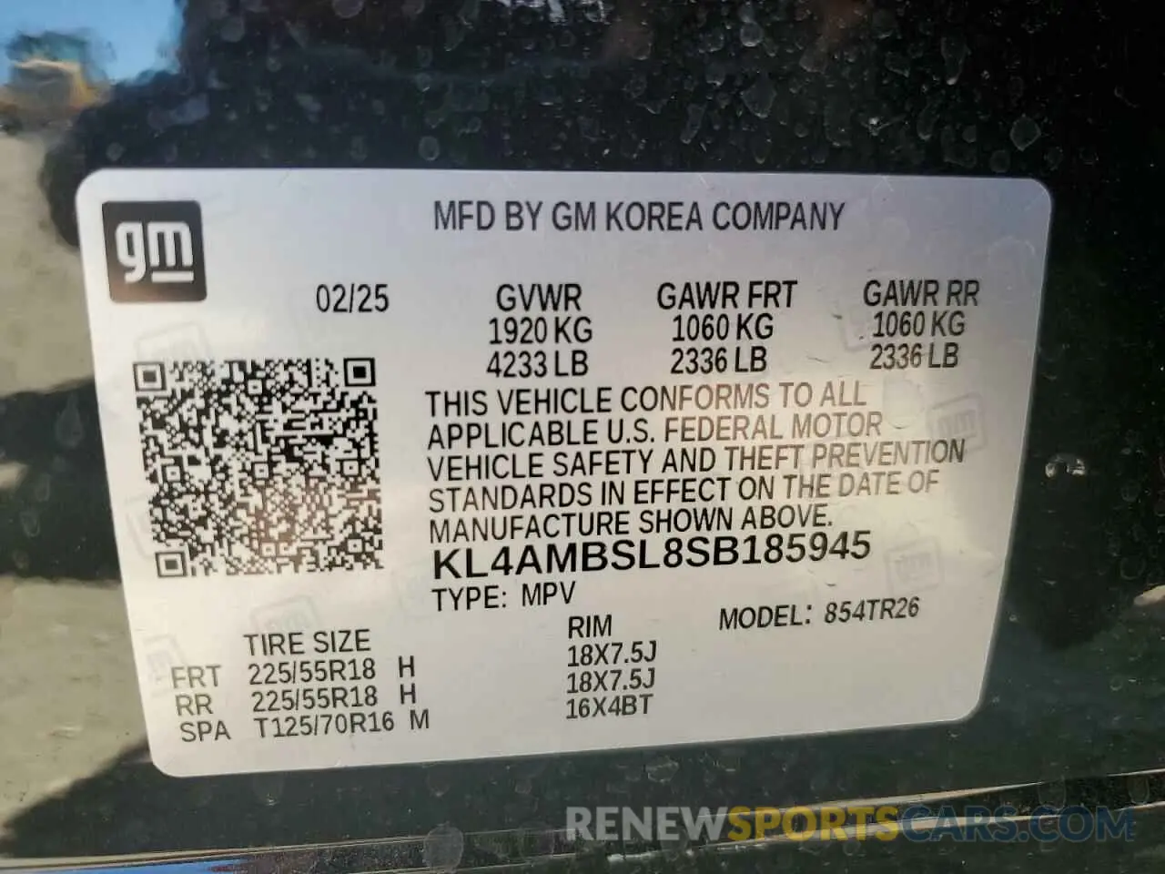 12 Photograph of a damaged car KL4AMBSL8SB185945 BUICK ENCORE 2025